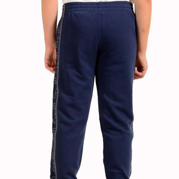Emporio Armani EA7 Boys Navy Blue Logo Print Track Sweat Pants - Picture 3 of 6